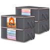 Lifewit Scatole per Vestiti, Scatola per Armadio Pieghevole, Contenitori Sottoletto, Scatoloni Trasloco per Coperte, Biancheria da Letto, Grigio, 35 L, 4 Pezzi