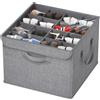 Lifewit Scatola Scarpiera da Armadio, Organizer Scarpe Pieghevole, Divisori Regolabili con Coperchio Trasparente, Porta Scarpe con Supporto Inferiore e Manici Rinforzati, Grigio, 4-16 Paia