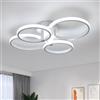 SENQIU Plafoniera LED Soffitto Moderna, 56W 6300LM Lampada da Soffitto Rotonda, Lampadario LED Bianca in Alluminio per Soggiorno, Camera da Letto, Sala da Pranzo, Ufficio, 6500K Luce Bianca Fredda
