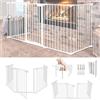 Tubiaz Cancelletto per Bambini, 310 cm, 5 elementi, in metallo,Cancelletto per bambini e cani domestici, cancello per scale, cancelletto di protezione del forno, bianco, bianco