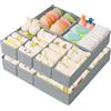 DIMJ Organizer per Cassetti Organizer per Armadio, Divisori per Cassetti Separatori per Cassetti Organizzatore Cassetti, per Calze, Biancheria Intima, 10 Pezzi (Grigio Chiaro)