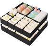 DIMJ Organizer per Cassetti Organizer per Armadio, Divisori per Cassetti Separatori per Cassetti Organizzatore Cassetti, per Calze, Biancheria Intima, 10 Pezzi (Nero)