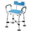 Sonnewelt Sgabello da doccia per anziani, regolabile in altezza, 180 kg, sedia da doccia con doppia traversa rinforzata, sicuro, sedile da doccia con schienale e braccioli, sgabello da bagno per la