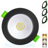 Aulaiyi Faretti LED da Incasso per Cartongesso 230V, 5W 650LM Faretto Incasso Regolabile 2700K/4000K/6000K, IP44 Faretti LED Soffitto Ultrasottili per Bagno, Foro 68-80mm, Set di 3 Nero