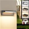 SANSHI applique da parete interno 30W, 3 modalità di colore, applique impermeabile IP65,faretto led da esterno ruotabile di 350°,Lampada da parete esterno per giardino terrazzo balcone, Grigio Scuro