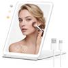 EYMUOBC Specchio Trucco con 72 Luci LED,Specchio da Tavolo Ricaricabile 1500mAh,Luminosità Regolabile,Controllo Touch,Specchio Trucco a 3 modalità d'Illuminazione,Ideale per Make up Bagno e Viaggio