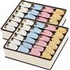 DIMJ Organizer Armadio - Set di 2 Organizer Cassetti Pieghevoli con 24 Scompartimenti Calzini Ciascuno, Divisori per Cassetti in Non Tessuto, per Intimo, Vestiti, Calzini e Cravatte, Beige