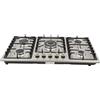 SFTYEI SFYEI - Piano cottura a gas, 5 fuochi, gas naturale, in acciaio inox, da incasso, 86 cm
