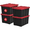 Iris Ohyama, Scatole Pieghevoli, 68L, Set di 4, Rosso, Grande, Solido, Impilabile, Per Garage, Scaffali, Scatola Organizer, Plastica, Contenitore, DDSKT-700