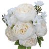 Duovlo Fiori artificiali di peonia in seta, fiori finti vintage, decorazione per la casa, confezione da 1 (bianco latte primaverile)