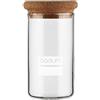 Bodum 8525 - 109 - 2 YOHKI Contenitore con tappo in sughero, Vetro, trasparente, 11.5 x 6.6 x 6.6 cm, trasparente, 0.25 L
