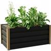 GarveeHome Aiuola rialzata in alluminio, 240 x 100 x 40 cm, misura jumbo con fondo aperto, fioriera per esterni, con bordi di sicurezza arrotondati e bordo resistente al taglio, grigio