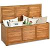 FANTASK Contenitore da giardino in legno di acacia, 179 l, colore: naturale