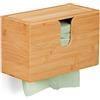 Relaxdays Distributore Asciugamani Carta da Parete, Salviette Formato H2, Dispenser Bagno 17 x 27 x 13 cm ca., Naturale