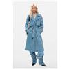Desigual, gabardina in denim di cotone, Donna, Cotone, Blu, L
