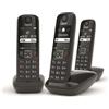 Gigaset Telefono fisso Gigaset AS690 Trio, nero, vivavoce HSP, blocco chiamate, 100 contatti