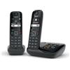 Gigaset Telefono fisso Gigaset AS690 A Duo, segreteria telefonica 20 min, vivavoce, display ultra leggibile, 100 contatti