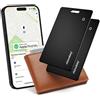 Rhinokey Dispositivi GPS, localizzatore GPS da portafoglio senza abbonamento, portafoglio Airtag sottile da 1,8 mm, compatibile con Apple Find My, impermeabile IP68