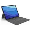 LOGITECH Custodia con tastiera Logitech Combo Touch AZERTY, iPad Pro 12,9 (5a generazione), iPad Air (5a e 6a generazione), grigio