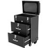 Treeisland Valigetta cosmetica trolley, 2 cassetti, grande valigetta da parrucchiere con ruote, per il trucco da viaggio, parrucchieri