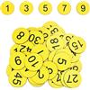 SIYINGSAERY 50 PZ Targhette Numeriche in Plastica 1-50 Numerati Targhette Rotonde Targhette Numerate per Chiavi Numero Etichette Identificative per lo Smistamento e la Conservazione (Giallo)