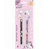 Lebez Upsy Magic Penne Cancellabili Unicorno Set 2 Pezzi Inchiostro Blu con Topper 3D, per Scuola e Bambini