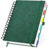 Yarotm Quaderno a Quadretti 5mm - 1 Pezzi 21.3x14.5cm Quaderno a Spirale A5-120 Fogli Block Notes Pelle PU - 100g/m² Carta Taccuino a Quadretti 5mm - A5 Notebook Copertina Rigida, Verde Scuro