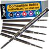 Jaymo Ricambio per Montblanc 128211 - Misura 98 mm di lunghezza - Ricarica per penna a sfera - 6 nero