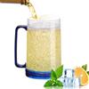 XIMEY Boccale di Birra Refrigerante, 450 ML Bicchiere Birra Doppia Parete, Bicchieri Freezer Birra, Boccali da Birra con Manico, Boccale Birra in Plastica per Mantenere Fresche Bevande (Blu)