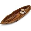 Kinaree Ciotola in teak grande - 60 cm decorativa per frutta - Ciotola in legno massiccio a forma di nave