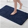 MIULEE 1 Pezzo Tappeto in Microfibra 4 CM Lungo Anti-scivolo Assorbimento dell'acqua Morbido Tappetino da Bagno per Porte d'ingresso Corridoio Doccia Soggiorno 40X60 CM Blu Navy