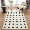 GENIMO Tappeto Interno Esterno Effetto Sisal Minimalista, Tessitura Piatta, Lavabile Antiscivolo Resistente alle Intemperie, Motivo Piastrelle Smaltate per Balcone Terrazza Soggiorno 120x170 cm