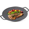 HERCHR Padella per Barbecue Coreana,Griglia per Barbecue Coreana Griglia Antiaderente,Piastra per Barbecue Rotonda,Padella Circolare Antiaderente per Induzione,Fornello a Gas(Fornello a gas 33 cm)