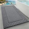 LUMI Tappetino Bagno Morbido Antiscivolo, Tappeto Bagno in Microfibra Super Assorbente, Lavabile in Lavatrice, Asciugatura Rapida, Tappeto Doccia Soffice per Vasca e Bagno, Grigio, 60x110 cm