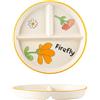 Hoshisea Piatti da pranzo Ceramica, Piatti Snack Con Scomparti, Piatto in Ceramica Bambini, Per Pasti Divisi, Feste, Snack, Insalate, Dessert（giallo）