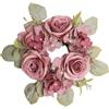 Baoblaze Muro di ghirlanda di fiore appeso ornamento anello di ghirlanda decorativa per matrimoni per portico festival Portico esterno da, Rosa Rossa