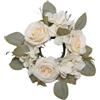 Baoblaze Muro di ghirlanda di fiore appeso ornamento anello di ghirlanda decorativa per matrimoni per portico festival Portico esterno da, Bianco