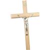 Sharplace Crocifisso Da Parete Con Una Statuina Di Gesù, Simbolo Religioso Scultura Di Cristo 11,5x20 Cm, Decorazione Murale in Legno per Natale, Pasqua, Giorno Del Ringraziamento, Colore Del Legno