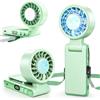 Ciaien Ventilatore portatile portatile con raffreddamento a ghiaccio, display a LED ricaricabile a 5 velocità, pieghevole, con clip, collo e vita, regolabile a 180° e 360°, mini ventilatore tascabile per