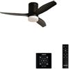 CREATE / WINDCALM S/Ventilatore da soffitto ABS con luce nero con controllore e telecomando / 40W, Silenzioso, Ø112 cm, 6 velocità, 3 temperature di luce, temporizzatore, funzione estate-inverno