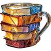 Generic da caffè con ciondolo letterario funzionale, con manico, perfetta per pausa mattutina, bar, sala studio, libreria, lettura, libreria
