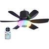 Qiwieod Lampada da Soffitto con Ventilatore | Telecomando 3 Velocità Altoparlante Musicale,Lampada LED Integrata,per Casa, Dormitorio, Ufficio, Appartamento, Camera da,