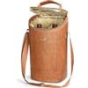 Kato Tirrinia Borsa termica termica per 2 bottiglie, in pelle, da viaggio, per vino e birra, regalo per gli amanti del vino, per picnic, feste, marrone
