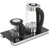 SHZICMY Bollitore elettrico con regolazione della temperatura, 2,5 l + 1 l in vetro, teiera elettrica multifunzione con colino da tè, 1800 W