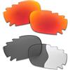 SOODASE Per Oakley Racing Jacket Vented Occhiali da Sole Rosso/Fotocromismo 2 coppie Lenti di Ricambio Polarizzate