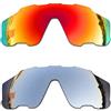 SOODASE Per Oakley Jawbreaker Occhiali da Sole Rosso/Argento 2 Coppie Lenti di Ricambio Polarizzate