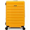 Eminent Voyager Valigia Media 67x44x26, Espandibile, Rigida, 4 Ruote, Leggera, Lucchetto TSA, 3,4 kg, 71L, Trolley da Stiva Viaggio Aereo Giallo