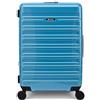 Eminent Voyager Valigia Media 67x44x26, Espandibile, Rigida, 4 Ruote, Leggera, Lucchetto TSA, 3,4 kg, 71L, Trolley da Stiva Viaggio Aereo Turchese