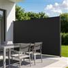 VEVOR Tenda Laterale Retrattile 180 x 300 cm da Esterno, Frangivista Orizzontale con Tessuto in Poliestere Impermeabile Parasole e Frangivento, Colore Grigio, per Giardino Balcone Piscina Terrazzo