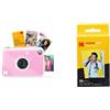 Kodak Printomatic+ Fotocamera digitale a stampa istantanea (rosa) e carta fotografica Kodak Premium ZINK 5,1 x 7,6 cm, confezione da 50